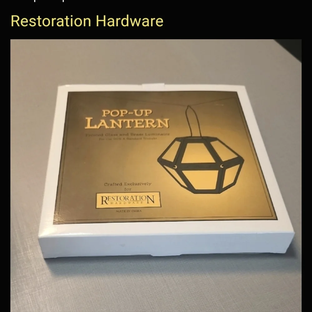 NIB Restoration Hardware Pop-Up Lantern